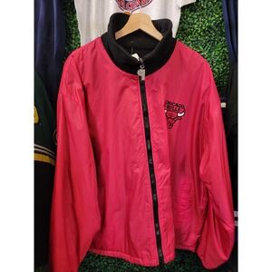 vtg 90s CHICAGO BULLS WARMUP Jacket Large // Michael Jordan jacket sports fan